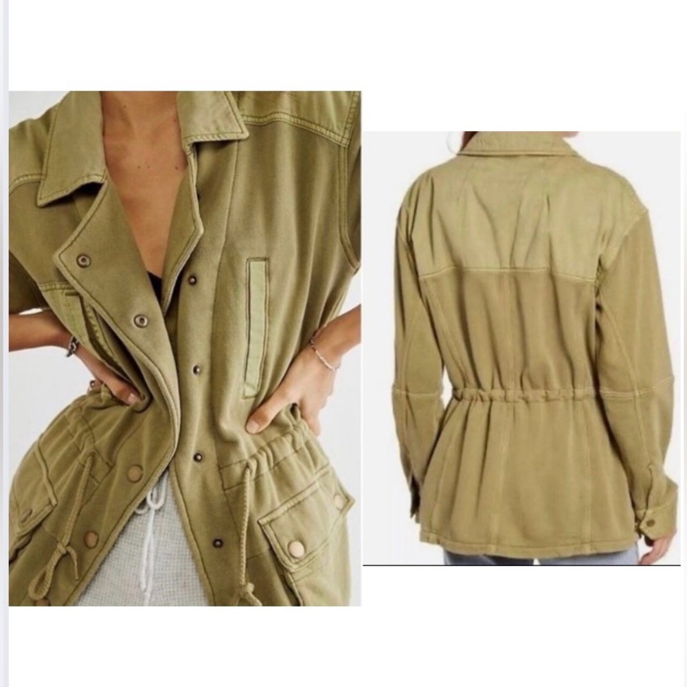 Free People We The Free Saturday Utility Jacket, Sweet Sage, Olive, Size Medium